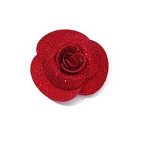 Fleur artificielle réaliste Camélia en strass pour bricolage, accessoire de décoration pour boîte cadeau, vêtements et sacs, vente en gros