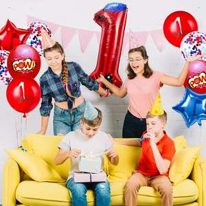 Palloncini in Foil a Tema Spider <span class=keywords><strong>Rosso</strong></span> e Blu da 40 Pollici, Decorazioni per Feste di Compleanno a Tema Cartoni Animati - Product Image 2