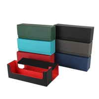 Boîte de jeu de cartes en cuir PU de forme rectangulaire de qualité supérieure avec plateau à dés