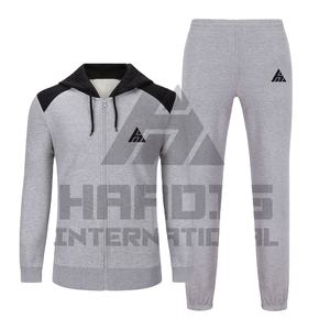 Chándal de alta calidad para correr, conjunto de chándal, Sudadera con capucha y logotipo personalizado de lana tecnológica, pantalones de chándal Acampanados para hombre - Product Image 1