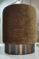 Pouf rond en velours froissé de luxe moderne pour salon, tabouret ottoman pour chambre à coucher, banc long pour magasin de vêtements, repose-pieds à vendre