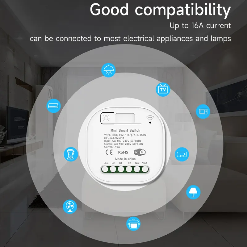 Qx-303 nessuna batteria 1/2/3 Gang interruttore luce Wireless cinetico Alexa Google Home controllo vocale intelligente Tuya Wifi Smart Switch