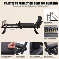Machine de Pilates Reformer Multifonctionnelle Réglable, Cadre en Acier Pliable, OEM ODM, Logo Personnalisé, Certifiée DIN 32935, Reformer Choyu
