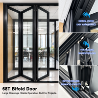 Portes pliantes en aluminium certifiées USA, style patio, avec isolation thermique et verre isolant pour l'extérieur