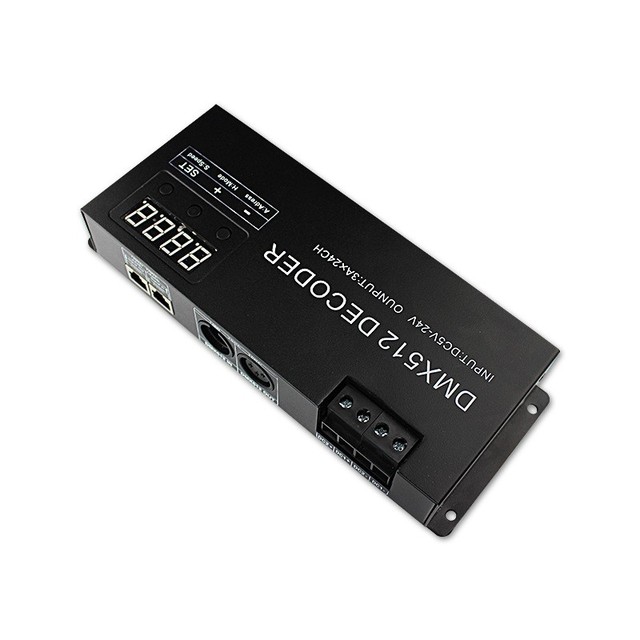 Digital Display 12V 24CH RGB RGBW LED Strip Light DMX512 Controller DMX512 Decoder for RGB RGBW Strip Lights