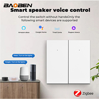 BAOBEN Interrupteur intelligent Zigbee à gros boutons, sans fil, télécommande vocale, sans fil neutre