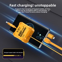 Câble de données rétractable 4-en-1 100W à charge ultra-rapide avec connecteurs USB-A/Micro USB/Type-C