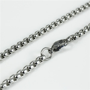 Stainless Steel <strong>Silver</strong> Box <strong>Chain</strong> Dainty Men <strong>Long</strong> Necklace Pearl Link <strong>Chain</strong> Men Jewelry - Product Image 3