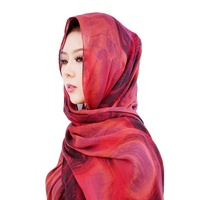 وشاح رايون طويل رقمي للمسلمات، حجاب عربي شرق أوسطي ناعم وخفيف الوزن ومسامي، عصري للاستخدام اليومي لجميع المواسم بنمط رخامي