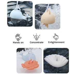 Juguetes acuáticos flotantes de silicona divertidos de 4 piezas al por mayor para niños, Juego de pesca de baño y playa para jugar con niños - Product Image 5