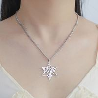 Collier Étoile de David Myshape Arbre de Vie en forme d'Hexagramme, Bijou Amulette de Protection en Acier Inoxydable