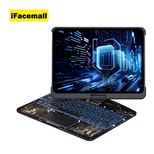 IFacemall Portable 360 Rotate Wireless Keyboard Case Cover iPad Pro Air 10.9 11 US Layout CE Certified Colourful Backlit Tablet