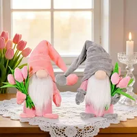 Poupées en peluche Tulip Rudolph, jouets de décoration pour la maison, cadeau de Noël ou de la Saint-Valentin, figurines de bureau, ornements, poupée sans visage