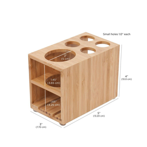 Wooden Bamboo Toothbrush and <b>Toothpaste</b> <b>Holder</b> Stand Organization for Bathrooms Vanity Storage - Product Image 5