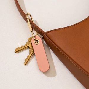 Embossed Leather Oblong Tag Keychain Personalized <b>Key</b> <b>Ring</b> Custom Leather <b>Bag</b> Charm Minimalist Bridesmaid Favor, Gift for Mom - Product Image 2