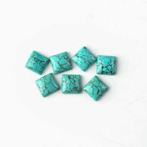 Высокое качество зеленый бирюзовый квадратный камень Кабошон популярный натуральный драгоценный камень для изготовления ювелирных изделий оптом - Product Image 4