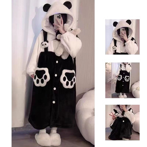 Tuta calda carina in velluto corallo invernale con abbigliamento da donna spesso - Product Image 2