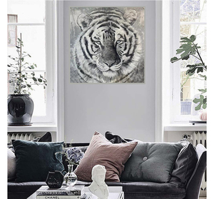 Pintura al óleo de <span class=keywords><strong>Tigre</strong></span> con textura 3D grande personalizada, estilo abstracto, pintada a mano sobre <span class=keywords><strong>lienzo</strong></span> para sala de estar, Arte de la pared, decoración, pinturas de animales - Product Image 2