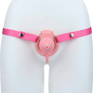 Biberón rosa, jaula de silicona con orificio de uretra para Sissy, juego de Bondage para pene, cinturón elástico, dispositivo de castidad, Juguetes sexuales para hombres - Product Image 2
