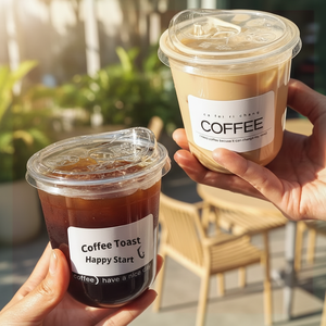 यू-आकार के कॉफी कप डिस्पोजेबल दूध चाय कोल्ड ड्रिंक कप इंटरनेट सेलिब्रिटी अत्यधिक पारदर्शी पेय कप प्लास्टिक कप - Product Image 2