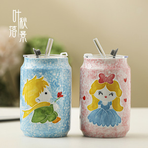 Mug en céramique avec couvercle 501 ml, gobelet réutilisable pour les fêtes et les boissons gazeuses - Product Image 2