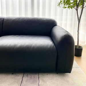 Canapé en cuir véritable personnalisé ensemble de canapés de couleur noire pour salon nouveau design <span class=keywords><strong>grand</strong></span> canapé <span class=keywords><strong>3</strong></span> places - Product Image 5
