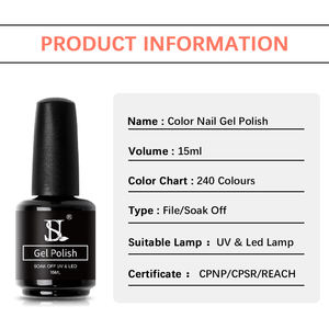 Venta al por Mayor HS Colección de Geles de Alto Pigmento 240 Colores a Granel Larga Duración 15ml Esmaltes de Uñas en Gel UV LED sin MEHQ, TPO ni HEMA - Product Image 2