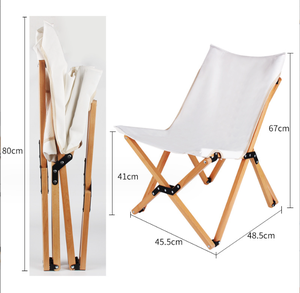 Silla Plegable de Lona para Exteriores de Buena Calidad, Silla Plegable de Madera Tipo Mariposa Portátil para Pesca, Picnic, Viajes y Camping - Product Image 4