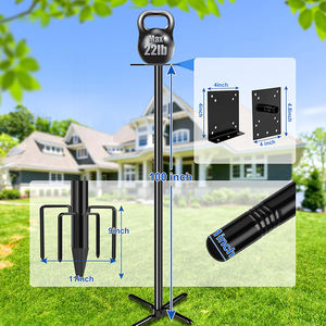 Poteau pour mangeoire à oiseaux JH-Mech Black Bird House avec base à 5 branches, robuste, imperméable, réglable en hauteur jusqu'à 109 pouces, en acier pour jardin. - Product Image 2