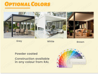 Pergola avec toit ouvrant Sunny Glade, imperméable, auvent de jardin, couverture de patio, cadre en aluminium, lames orientables, avec chauffage