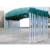 Abri de voiture pliable à pousser et à tirer, abri de stationnement mobile, tente d'entrepôt, tente de lavage de voiture imperméable