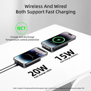 Batterie externe ultra-fine sans fil 20W à charge rapide en alliage d'aluminium magnétique Li-Polymère 10000mAh avec écran LED portable technologie GaN - Product Image 5