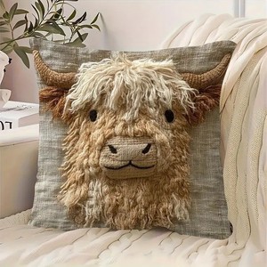 Cross-Border Hot Sale Sofa Pillow <strong>Cover</strong>, Soft Short Plush Animal Print <strong>Cushion</strong> Case, Living Room Decor <strong>Without</strong> Filler - Product Image 2