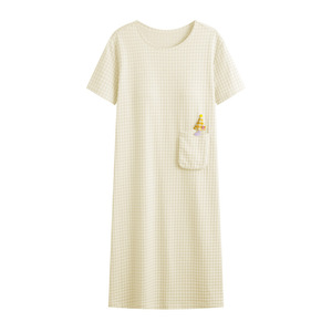 Nuova <span class=keywords><strong>Camicia</strong></span> <span class=keywords><strong>da</strong></span> <span class=keywords><strong>Notte</strong></span> Estiva Morbida a Maniche Corte <span class=keywords><strong>da</strong></span> Donna in <span class=keywords><strong>Cotone</strong></span> Nylon Sottile Stile Coreano Casual Vestito Lunghezza Media Abbigliamento per Casa - Product Image 5