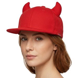Gorra de béisbol de moda con visera plana y protección para las orejas, estilo diablo con cuernos, bordada a mano con espiga, para hombre y mujer - Product Image 2