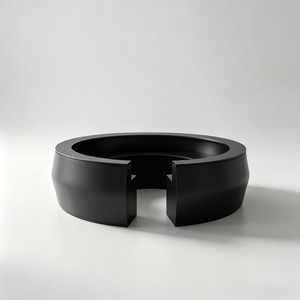 Fiberglass Commercial Front Desk Luxury Reception Desk Curved Design for Mall Office Building - Product Image 3