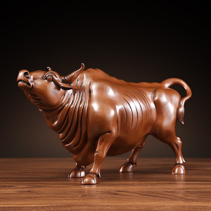 Adorno de Cinco Bueyes en Bronce Púrpura, Diseño Tradicional de Cobre para Sala de Estar, Decoración de Año Nuevo Chino - Product Image 3