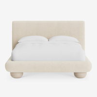 Cadre de lit rembourré avec tête de lit douce, design moderne et simple pour chambre à coucher