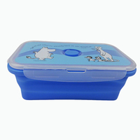 Boîte de rangement pliable en silicone de qualité alimentaire Refine Factory 1200 ml, boîte à bento, récipient de stockage alimentaire avec couvercle en PP pour les sorties en plein air