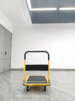 Carretilla Plegable de Gran Tamaño, Carretilla Industrial de Plataforma Plana con Ruedas Giratorias, Carretilla Manual de Carga Pesada