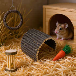 Juguetes de madera para masticar para hámsteres y ratas, para la salud dental, juego manual para animales pequeños - Product Image 2