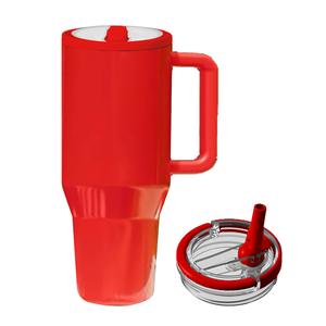 Gobelet isotherme de 40 oz avec poignée et paille, en acier inoxydable à double paroi, pour café, lait, thé, bière, tasse de voiture isolée avec bouchon anti-fuite - Product Image 1