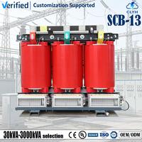 Transformateur de distribution de puissance triphasé à résine coulée de type sec, écoénergétique, 11 kV, 6,6 kV, 400 V, 100 kVA, modèle SCB-13, cuivre