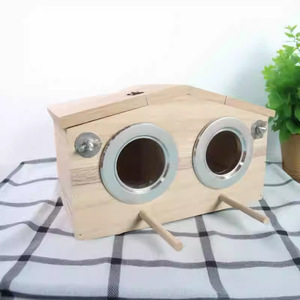 Outdoor Wood Big Birds Nest Drink <b>Box</b> Pet Animal Transparent House <b>Large</b> Wooden Bird Breeding Cages for Birds - Product Image 3