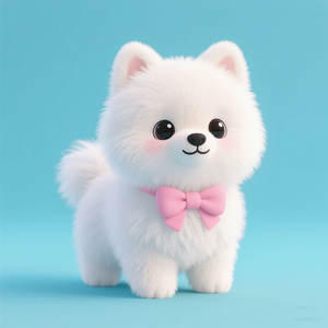 Giocattolo di peluche per cani bianchi realistici personalizzati di alta qualità - Product Image 1