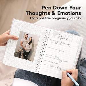 Livre de mémoire à couverture rigide Journal de grossesse pour les mères pour la première fois Cadeaux Souvenir Échographie Mignon Bébé Scrapbook Planificateur avec autocollants - Product Image 4