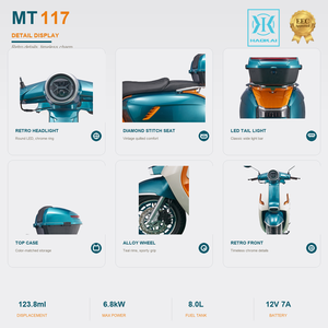 <span class=keywords><strong>Scooter</strong></span> à essence EEC <span class=keywords><strong>Vintage</strong></span> 125cc, roues de 12 pouces, refroidissement par air, monocylindre, deux places, repose-pieds, moto rétro - Product Image 4