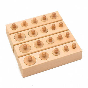 Commercio all'ingrosso personalizzata multicolor montessori knobbed cilindro blocchi di materiali didattici educativi di legno strumenti di apprendimento precoce giocattoli - Product Image 2