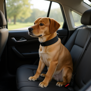 Ceinture de sécurité réglable en nylon pour chien Cjpl, harnais noir 2 pièces pour les voyages en véhicule - Product Image 2