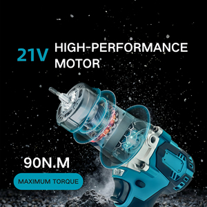 Set Trapano a Percussione all'Ingrosso con Mandrino Autoserrante, Batteria al Litio, <span class=keywords><strong>Avvitatore</strong></span> con Motore Brushless e Velocità Variabile, Personalizzabile OEM - Product Image 4